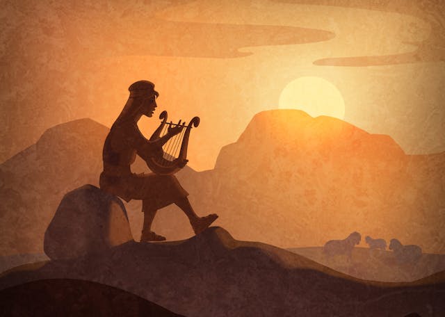 David,Played,The,Harp,,,Bible,Story