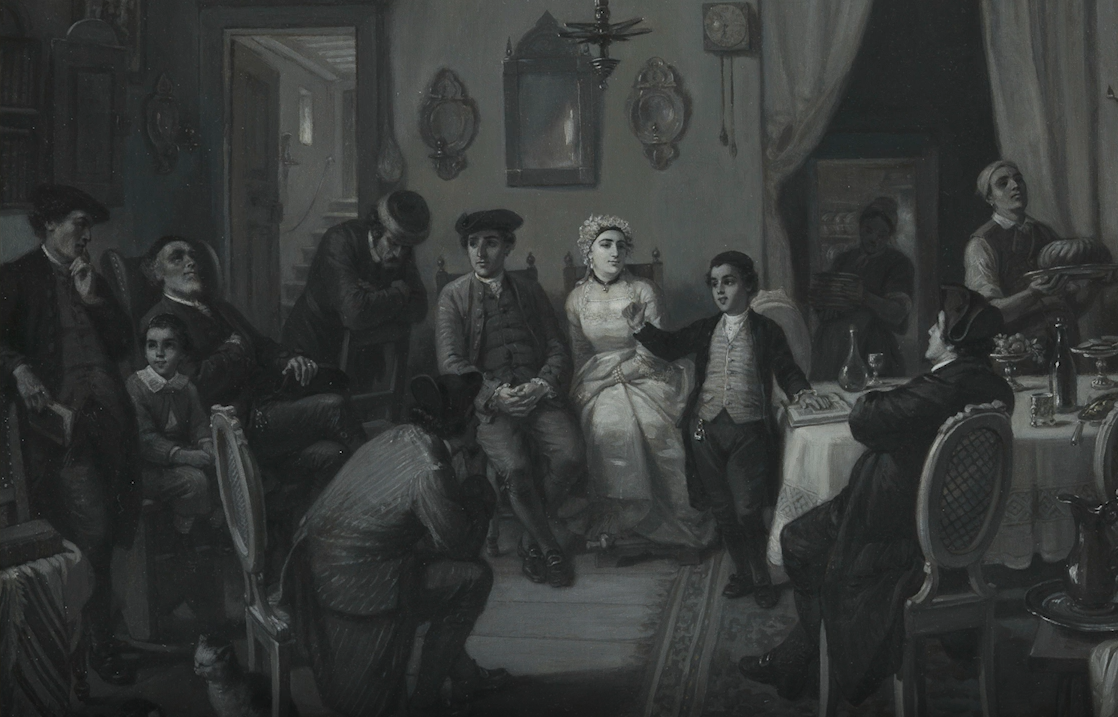 "The Bar Mitzvah Discourse" by Moritz Daniel Oppenheim