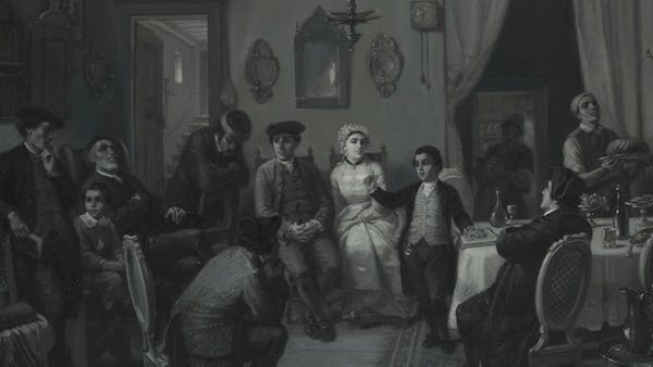 "The Bar Mitzvah Discourse" by Moritz Daniel Oppenheim "The Bar Mitzvah Discourse" by Moritz Daniel Oppenheim