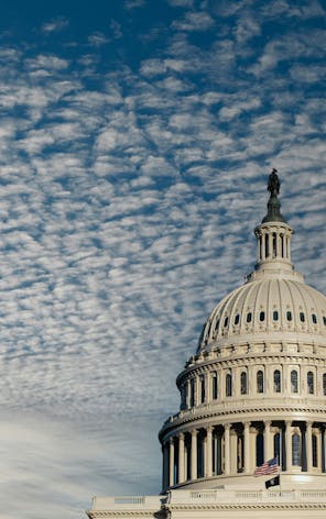 U.S. Capital Building The Capital Rotunda against a blue sky