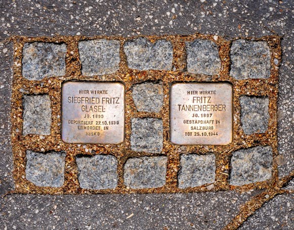Salzburg,,At,,June,7,,2023,View,Of,Two,Stolpersteins