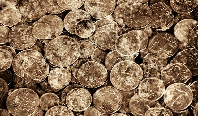 Israeli,And,Other,Coins,From,1960-1980,At,Flea,Market,In