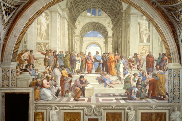 Raphael, "The School of Athens." (Wikimedia.) Raphael, "The School of Athens." (Wikimedia.)