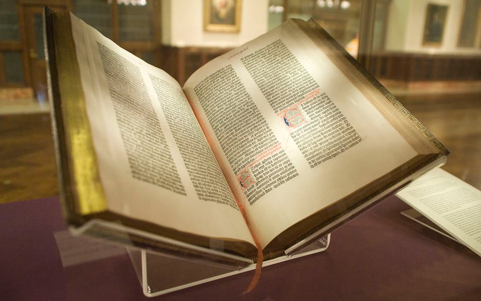 Gutenberg Bible, Lenox Copy, New York Public Library (Kevin Eng / Wikimedia)