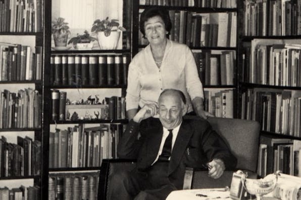 Gershom Scholem with his wife Fania, Jerusalem. (National Library of Israel.) Gershom Scholem with his wife Fania, Jerusalem. (National Library of Israel.)