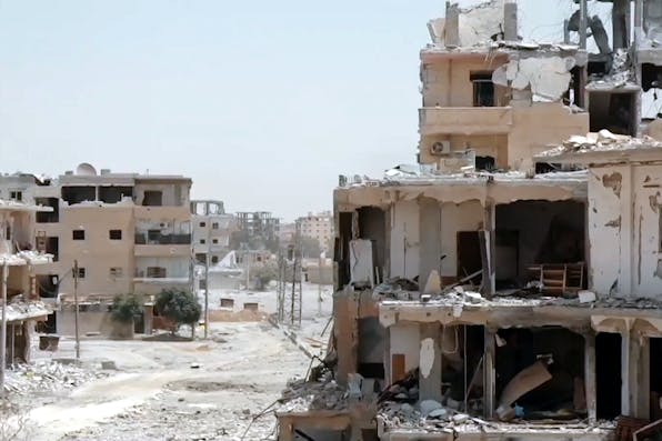 Raqqa, Syria, August 2017 after the U.S-ISIS war. (Mahmoud Bali/VOA via Wikimeda.) Raqqa, Syria, August 2017 after the U.S-ISIS war.