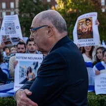 Columbia University students at a vigil in support of Israel in October 2023