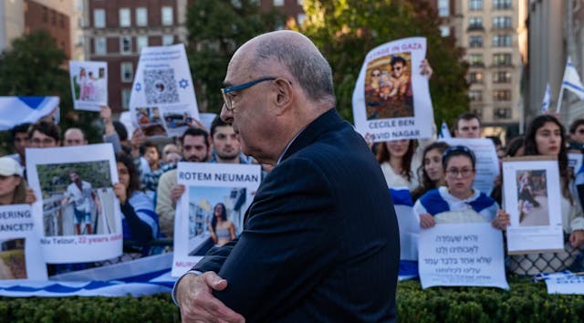 Columbia University students at a vigil in support of Israel in October 2023