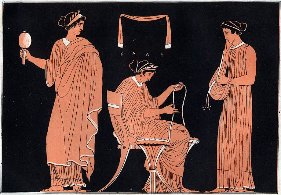 Penelope and her servants, engraving from "Usi e Costumi di Tutti i Popoli dell'Universo." (Photo by Stefano Bianchetti/Corbis via Getty Images)