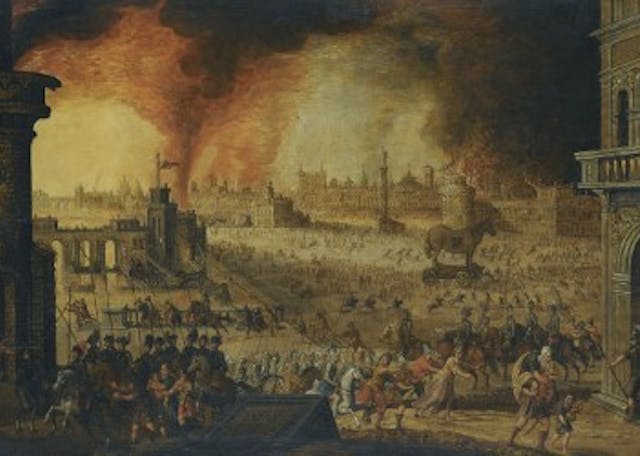 Anonymous, “The Siege of Troy,” 17th century. (Fine Art Images/Heritage Images/Getty Images) Anonymous, “The Siege of Troy,” 17th century. (Fine Art Images/Heritage Images/Getty Images)