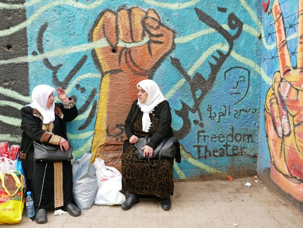 Two women in Jenin, Samaria. (Jana Cavojska/SOPA Images/LightRocket via Getty Images)
