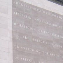 The Newseum's five freedoms by dbking. Licensed under the Creative Commons Attribution 2.0 Generic license via Wikimedia Commons. The Newseum's five freedoms by dbking. Licensed under the Creative Commons Attribution 2.0 Generic license via Wikimedia Commons.