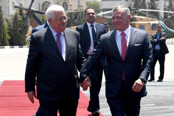 King Abdullah and Mahmoud Abbas in Ramallah, 2017. King Abdullah and Mahmoud Abbas in Ramallah, 2017.