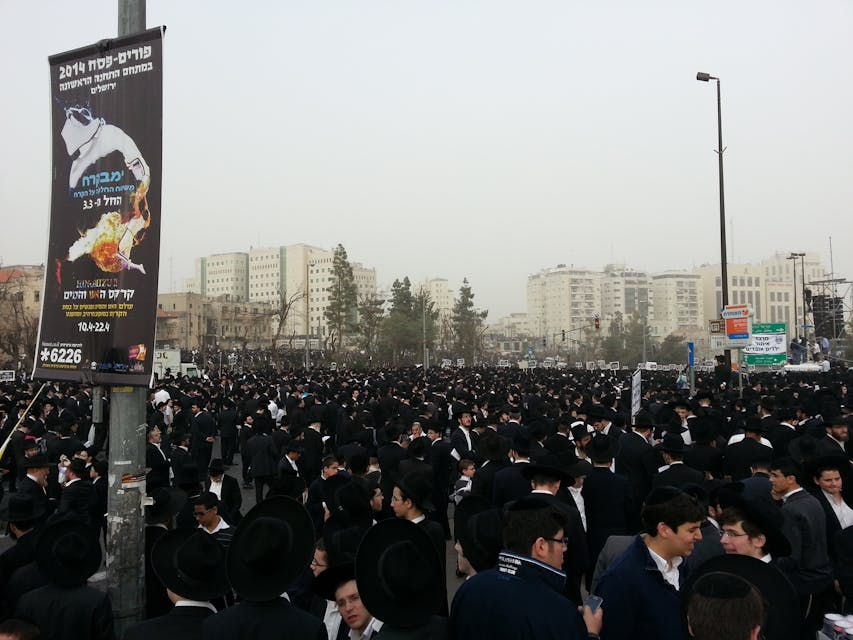 הפגנת החרדים נגד גיוס בני ישיבות (Nir Hason ניר חסון / Wikimedia Commons)