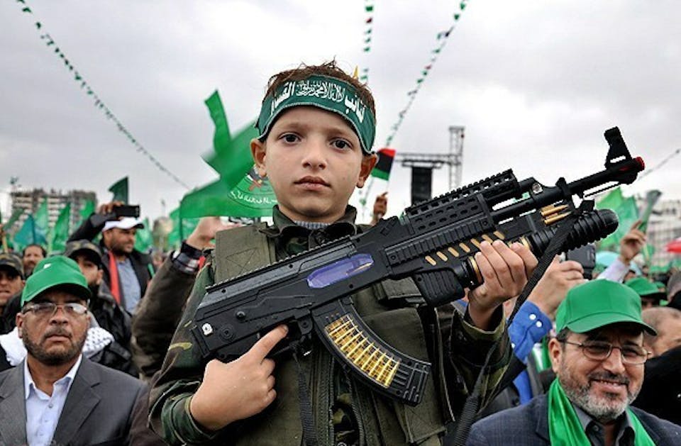 A boy at a Hamas celebration (Fars Media via Wikimedia)