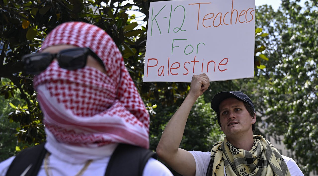 Anti-Israel protesters near the White House, May 24, 2024. (Celal Gunes/Anadolu via Getty Images) Anti-Israel protesters near the White House, May 24, 2024. (Celal Gunes/Anadolu via Getty Images)