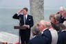 Ronald Reagan salutes on 40th anniversary of D-Day Pointe du Hoc