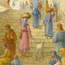 AI image of pilgrims during the Second Temple period AI image of pilgrims during the Second Temple period