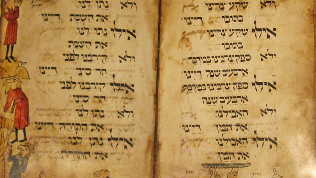 Birds' Head Haggada manuscript, South Germany. c.1300 (Sodabottle, Wikimedia Commons) Birds' Head Haggada manuscript, South Germany. c.1300 (Sodabottle, Wikimedia Commons)