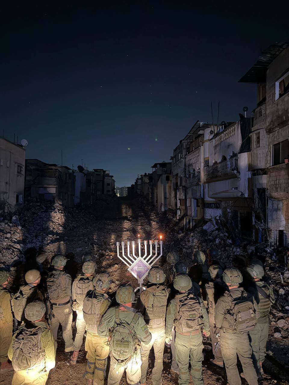 IDF Soldiers Lighting Menorah