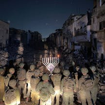 IDF Soldiers Lighting Menorah