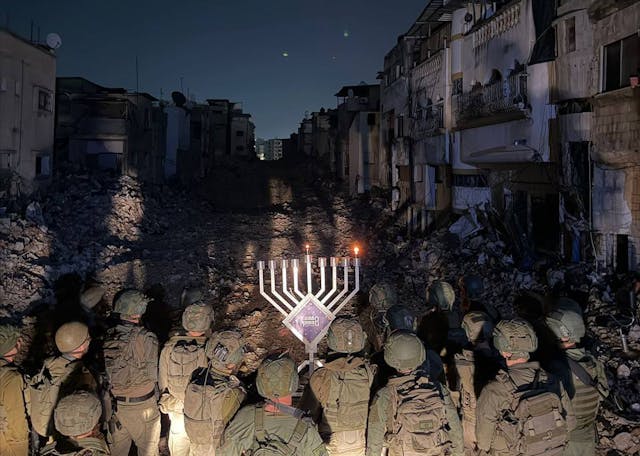 IDF Soldiers Lighting Menorah