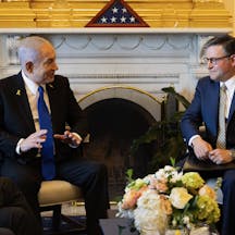 Benjamin Netanyahu and Mike Johnson, July 8 2025 (Wikimedia Commons) Benjamin Netanyahu and Mike Johnson, July 8 2025 (Wikimedia Commons)