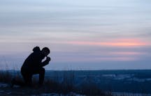A man prays