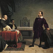 Galileo in front of the Church Galileo in front of the Church