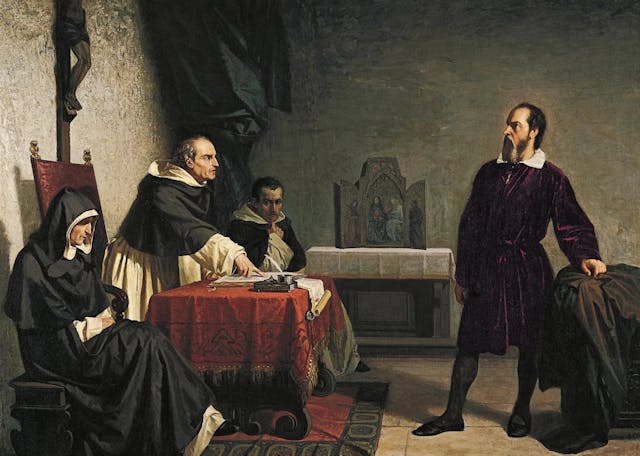 Galileo in front of the Church Galileo in front of the Church