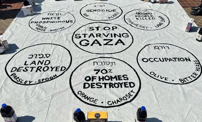 From a Jewish Voice for Peace “seder” at the University of Southern California. From a Jewish Voice for Peace “seder” at the University of Southern California.