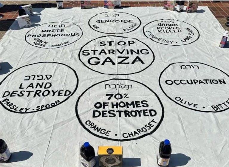 From a Jewish Voice for Peace “seder” at the University of Southern California. From a Jewish Voice for Peace “seder” at the University of Southern California.