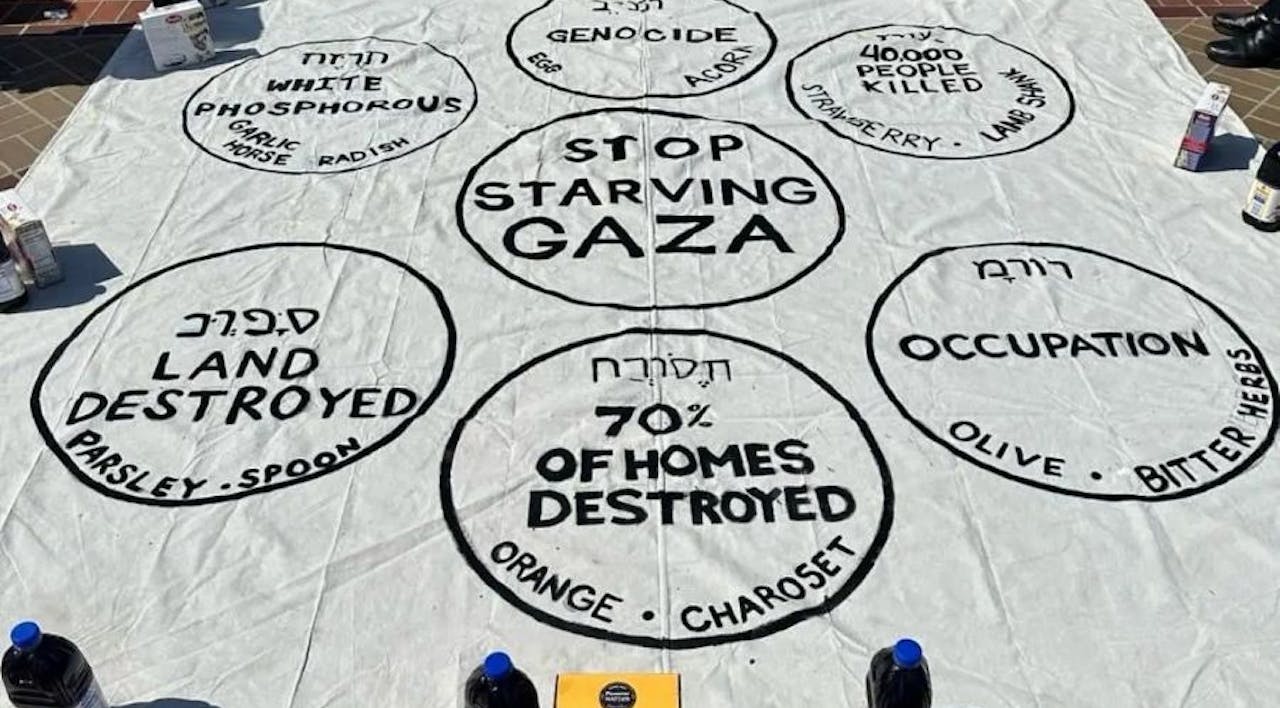 From a Jewish Voice for Peace “seder” at the University of Southern California. From a Jewish Voice for Peace “seder” at the University of Southern California.