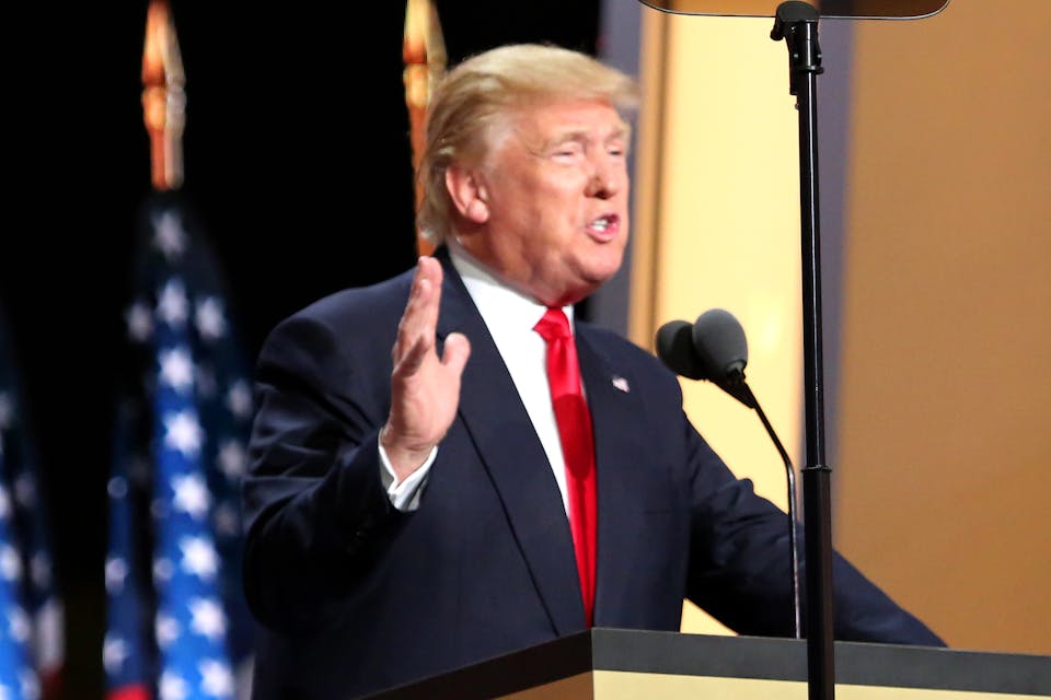 Donald Trump at the RNC, July 2016 (Wikimedia Commons) Donald Trump at the RNC, July 2016 (Wikimedia Commons)