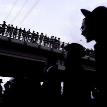 Haredi anti-conscription protesters block a road in Bnei Brak, December 28, 2025. Amir Levy/Getty Images Haredi anti-conscription protesters block a road in Bnei Brak