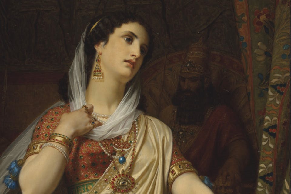 Queen Esther, Hugues Merle. Wikimedia. Queen Esther, Hugues Merle. Wikimedia.