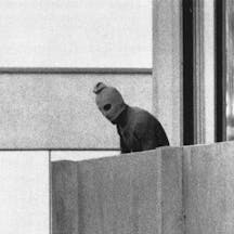 Palestinian terrorist in Munich, 1972 (Wikimedia Commons) Palestinian terrorist in Munich, 1972 (Wikimedia Commons)