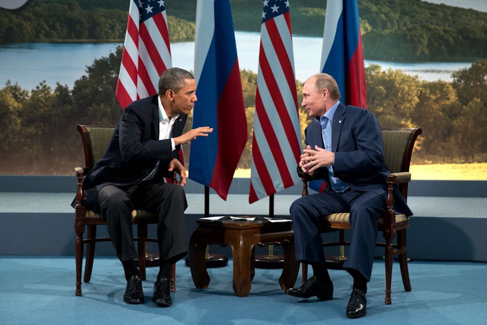 Barack Obama and Vladimir Putin at G8 summit, 2013 (Wikimedia Commons) Barack Obama and Vladimir Putin at G8 summit, 2013 (Wikimedia Commons)