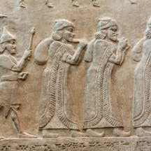Assyrian wall panel of the people of Ashteroth in Bashan, Gilead in ancient Israel being exiled to Assyria in 730/727 BC by Tiglath-pileser (Robert Griffin London, Wikimedia Commons) Assyrian wall panel of the people of Ashteroth in Bashan, Gilead in ancient Israel being exiled to Assyria in 730/727 BC by Tiglath-pileser (Robert Griffin London, Wikimedia Commons)