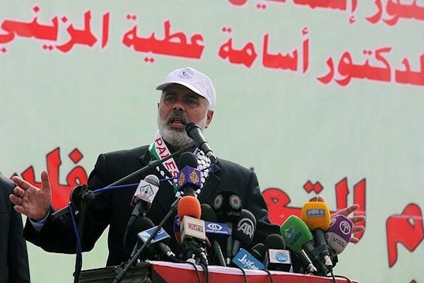 Ismail Haniyeh at Exercise of Izz ad-Din al-Qassam Brigades in Gaza City, 2013 (Hadi Mohammad, Wikimedia Commons) Ismail Haniyeh at Exercise of Izz ad-Din al-Qassam Brigades in Gaza City, 2013 (Hadi Mohammad, Wikimedia Commons)