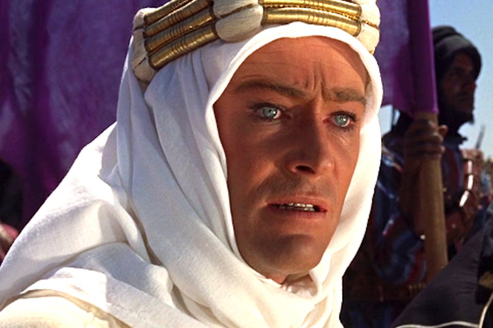 Peter O'Toole in *Lawrence of Arabia* (Wikimedia Commons) Peter O'Toole in *Lawrence of Arabia* (Wikimedia Commons)