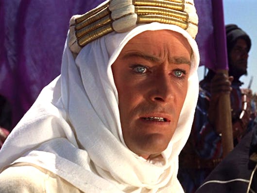 Peter O'Toole in *Lawrence of Arabia* (Wikimedia Commons)