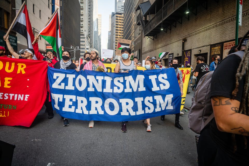 Anti-Israel protesters hold a rally in New York City in 2021 (Shutterstock) Anti-Israel protesters hold a rally in New York City in 2021 (Shutterstock)