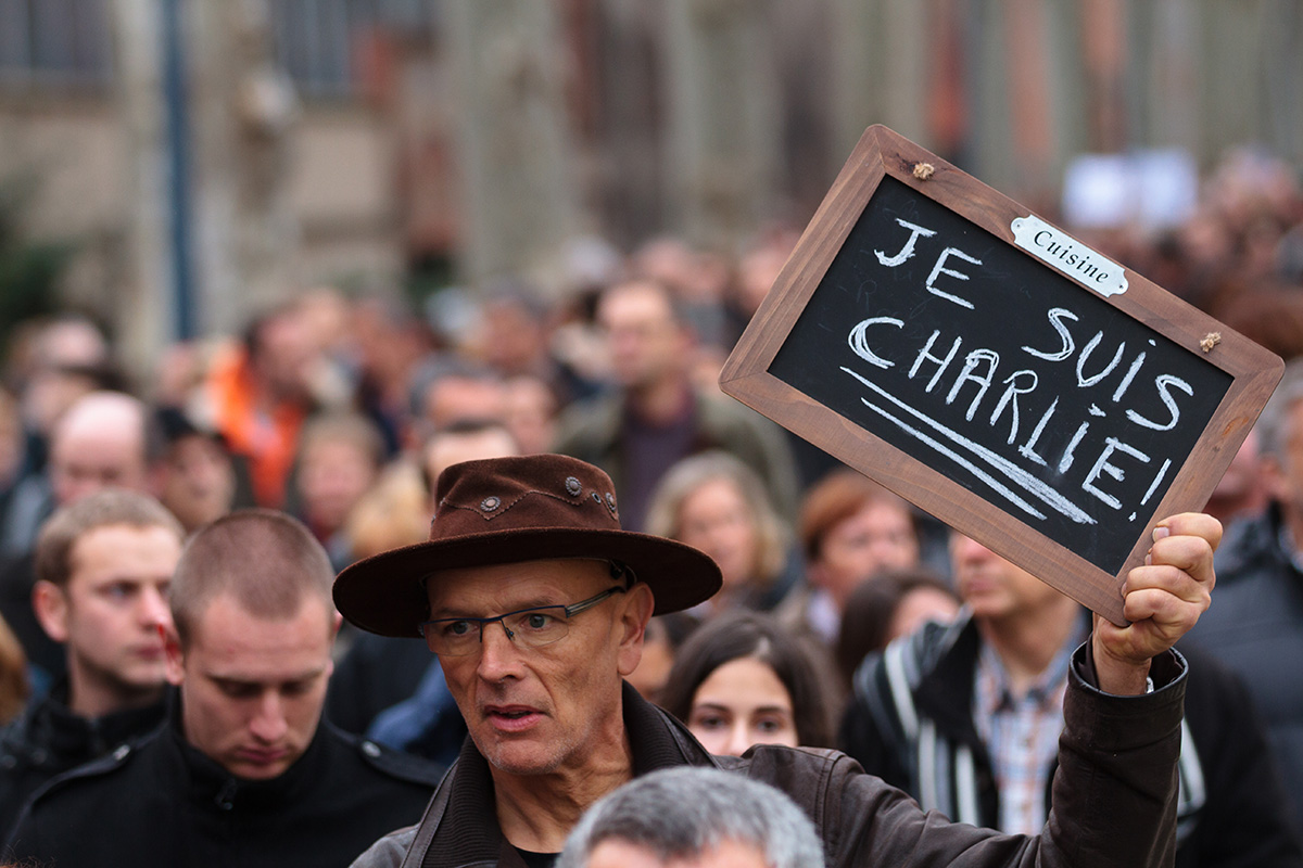 Toulouse rally in support of the victims of the 2015 Charlie Hebdo shooting (Pierre-Selim, Wikimedia Commons)