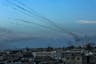Hamas fires a large number of rockets towards Israel in the city of Rafah in the southern Gaza Strip, October 7, 2023.  (Shutterstock)