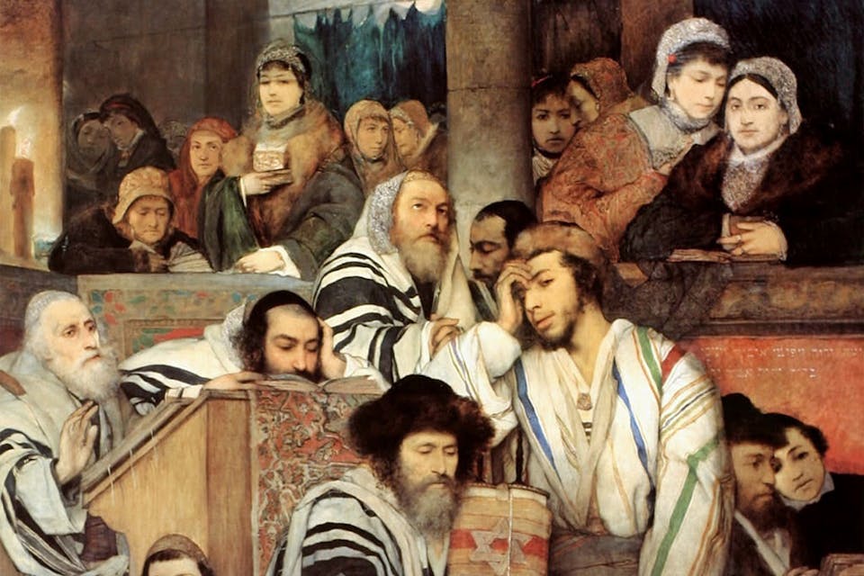 *Jews Praying in the Synagogue on Yom Kippur* by Maurycy Gottlieb (Wikimedia Commons) *Jews Praying in the Synagogue on Yom Kippur* by Maurycy Gottlieb (Wikimedia Commons)