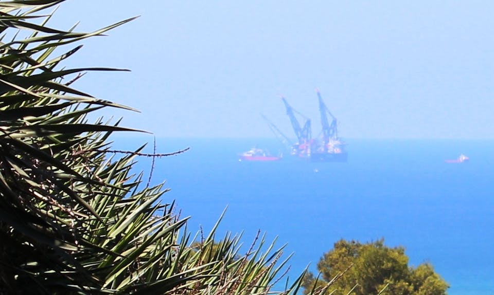 Israel's Leviathan natural-gas field near the city of Caesare (Deror Avi, Wikimedia Commons)