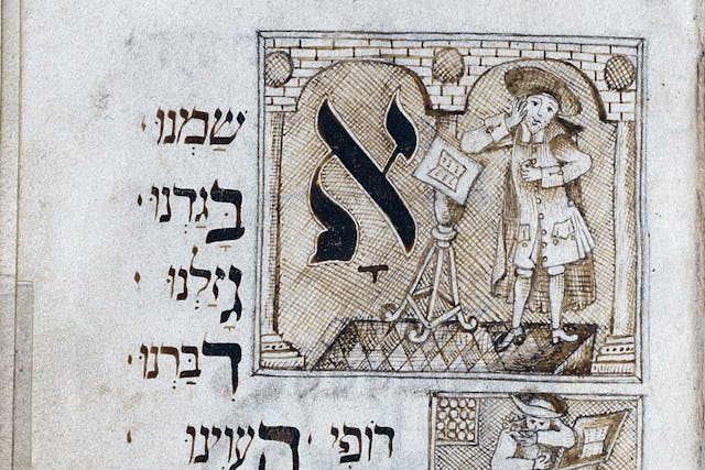 Illuminated confessional prayer in a 1723 manuscript prayerbook (Wikimedia Commons)