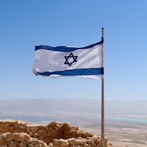 Israeli flag at Masada