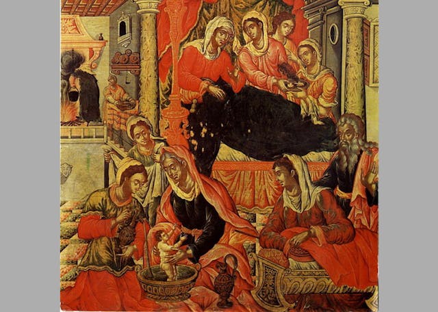 *Birth of Isaac* by Theodore Poulakis, 17th century (Wikimedia Commons) *Birth of Isaac* by Theodore Poulakis, 17th century (Wikimedia Commons)